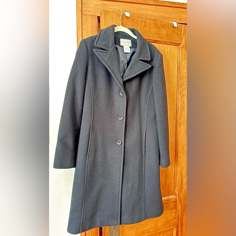 100% wool *vintage* black long jacket